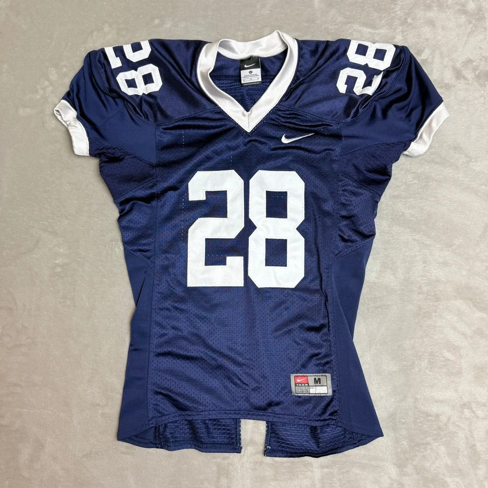 Nike Team Penn State Nittany Lion Jersey Mens Medium Navy White #28 PSU Football